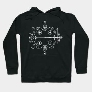 Papa Legba Voodoo Veve (white) Hoodie